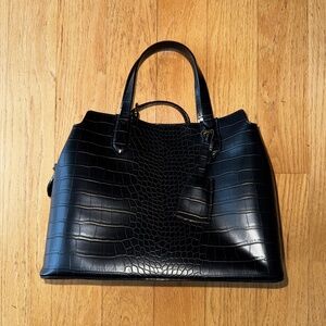 Faux Croc Satchel